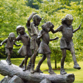 garden outdoor decorations metal craft bronze sculpture of children statue